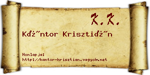 Kántor Krisztián névjegykártya