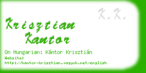 krisztian kantor business card